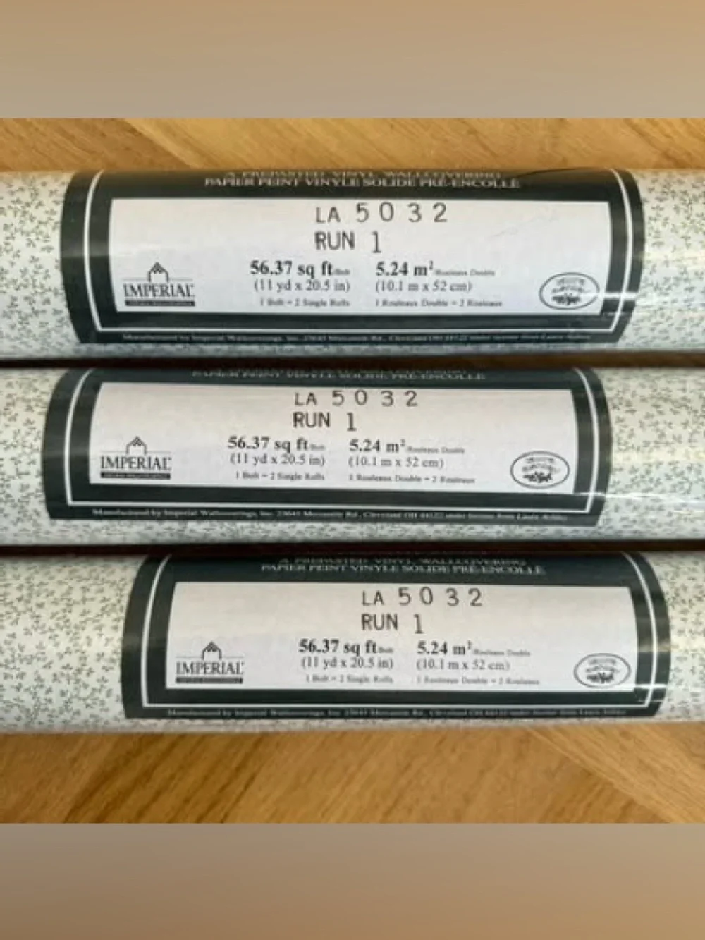 3 Rolls Laura Ashley Traditions Imperial Wallpaper Vintage USA Green White New